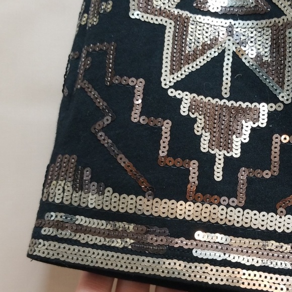 New Express Sequin Aztec Ikat Print Mini Skirt S - Picture 3 of 6